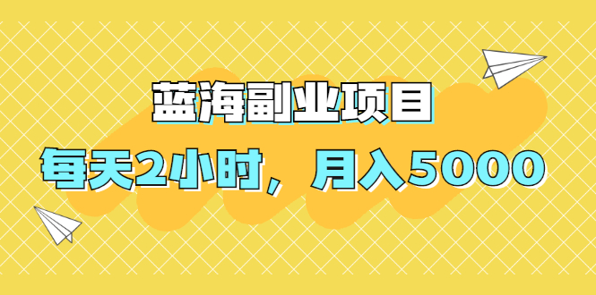 【副业2402期】蓝海副业项目：每天2小时，月入5000，附详细操作流程