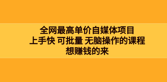 【副业3683】自媒体是如何赚钱：全网最单高价自媒体赚钱项目，可批量操作