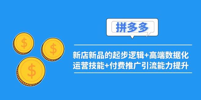 【副业3774】2022拼多多怎么开店：新店新品起步逻辑+数据化运营技能+付费推广引流