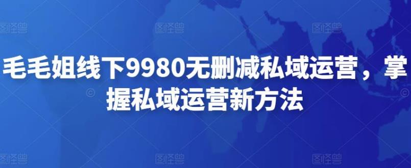 【副业3993】私域运营怎么做：毛毛姐线下9980无删减全套教程，掌握私域运营新方法