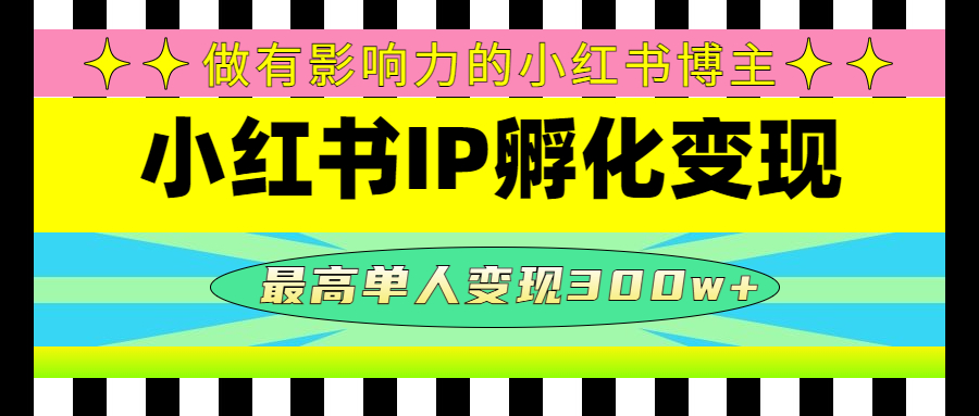 小红书怎么赚钱：某收费培训-小红书博主IP孵化变现，最高单人变现300w