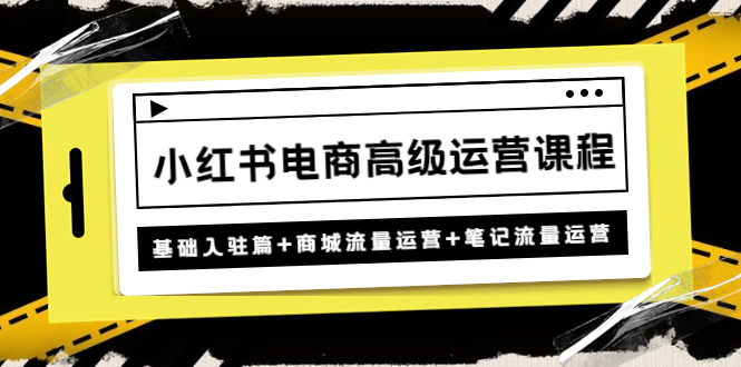 小红书怎么赚钱：小红书基础入驻篇+商城流量运营+笔记流量运营